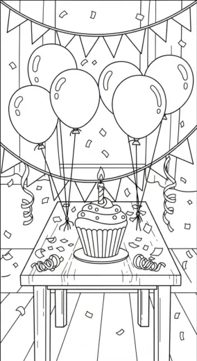 tải hình tô màu Tranh tô màu Bánh Cupcake 15 cho bé 7 tuổi