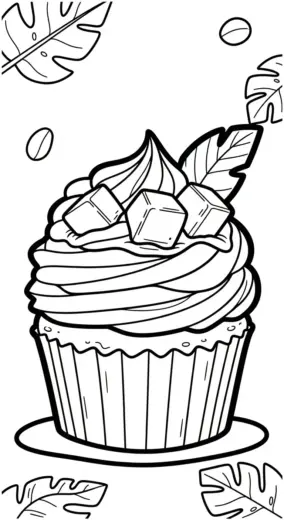in tranh tô màu Tranh tô màu Bánh Cupcake 16 cho bé