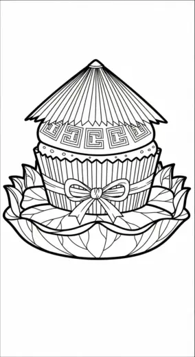 in tranh tô màu Tranh tô màu Bánh Cupcake 17 cho bé