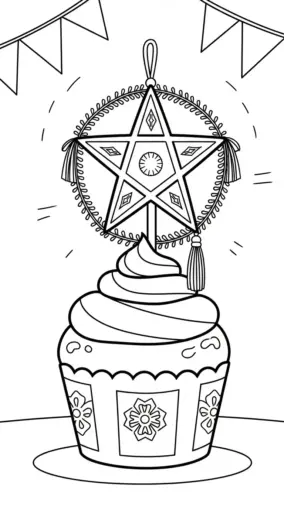 in tranh tô màu Tranh tô màu Bánh Cupcake 18 cho bé 4 tuổi