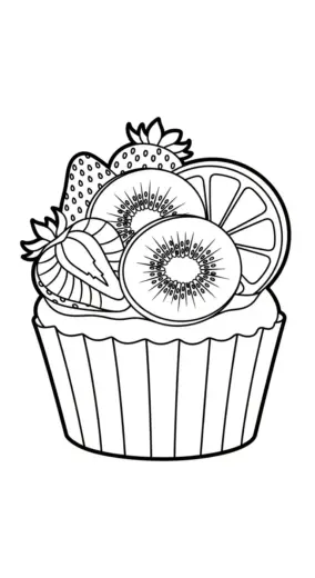 tranh tô màu Tranh tô màu Bánh Cupcake 21 cho trẻ em