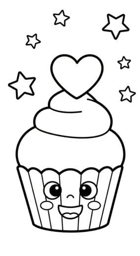 tải hình tô màu Tranh tô màu Bánh Cupcake 22 cho bé 3 tuổi