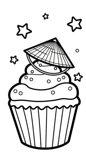 tải file tranh tô màu Tranh tô màu Bánh Cupcake 25