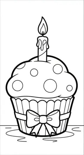 tải hình tô màu Tranh tô màu Bánh Cupcake 26 cho bé 8 tuổi