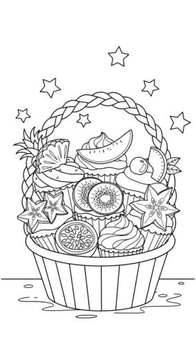 tranh tô màu Tranh tô màu Bánh Cupcake 27 chất lượng cao
