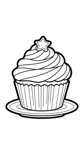 tải hình tô màu Tranh tô màu Bánh Cupcake 29 cho bé 5 tuổi