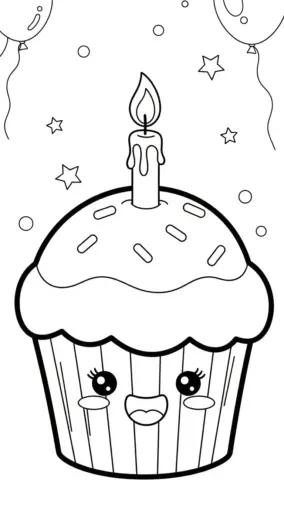 tải hình tô màu Tranh tô màu Bánh Cupcake 5