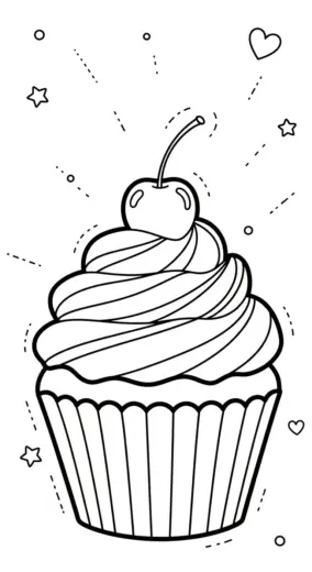 in tranh tô màu Tranh tô màu Bánh Cupcake 6 cho bé