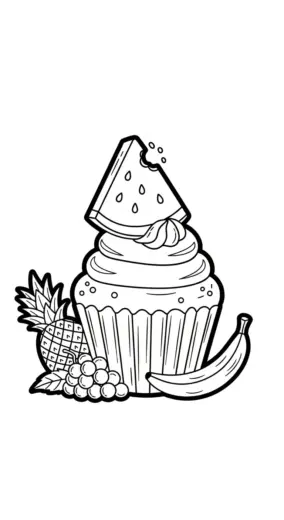 tải tranh tô màu Tranh tô màu Bánh Cupcake 7 cho bé 8 tuổi