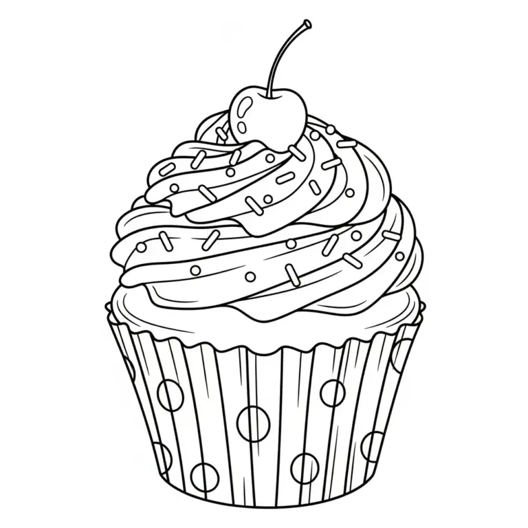 Tranh tô màu Bánh Cupcake