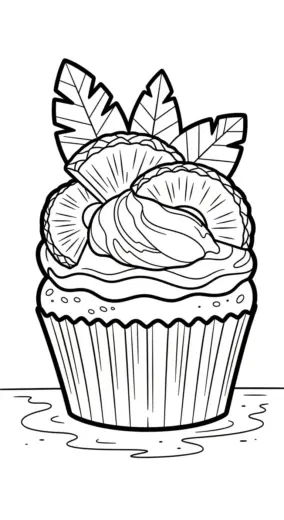 mẫu hình tô màu Tranh tô màu Bánh Cupcake 8 cho bé