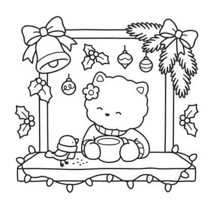 in hình tô màu Festive Corner cho bé 5 tuổi