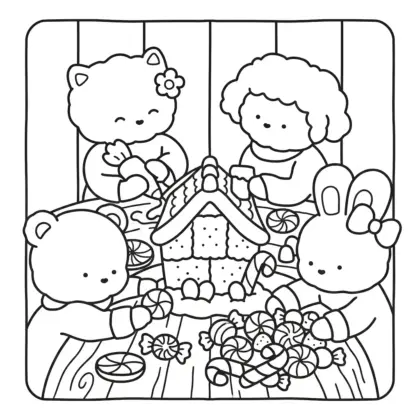 tải hình tô màu Festive Corner cho bé 7 tuổi