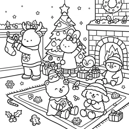 hình tô màu Festive Corner cho trẻ em
