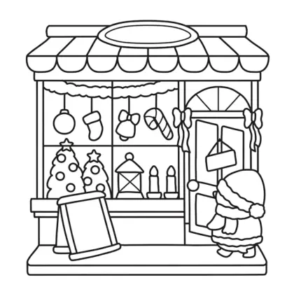 tải hình tô màu Festive Corner cho bé 5 tuổi
