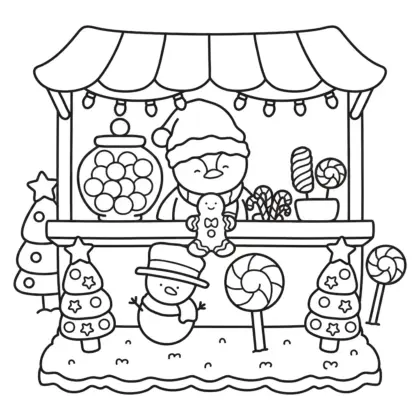 tranh tô màu Festive Corner cho bé 3 tuổi chất lượng cao