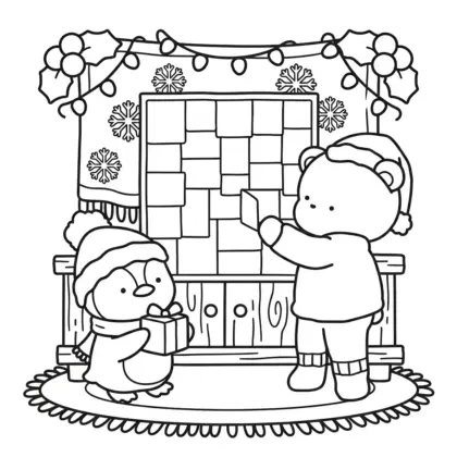tranh tô màu Festive Corner cho bé 7 tuổi chất lượng cao