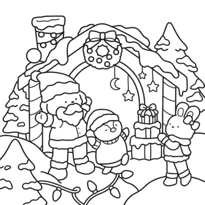 tải hình tô màu Festive Corner pdf