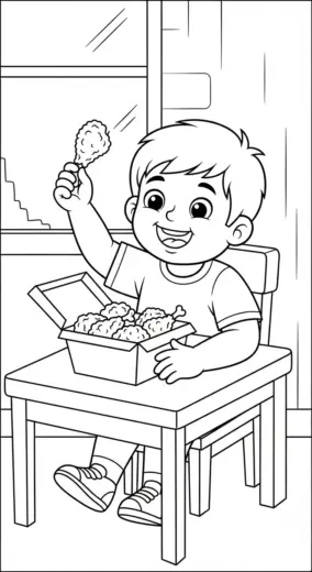 tải tranh tô màu Tranh tô màu Gà Rán 24 cho bé 3 tuổi