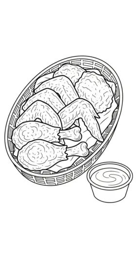 tranh tô màu Tranh tô màu Gà Rán 7 cho bé đơn giản