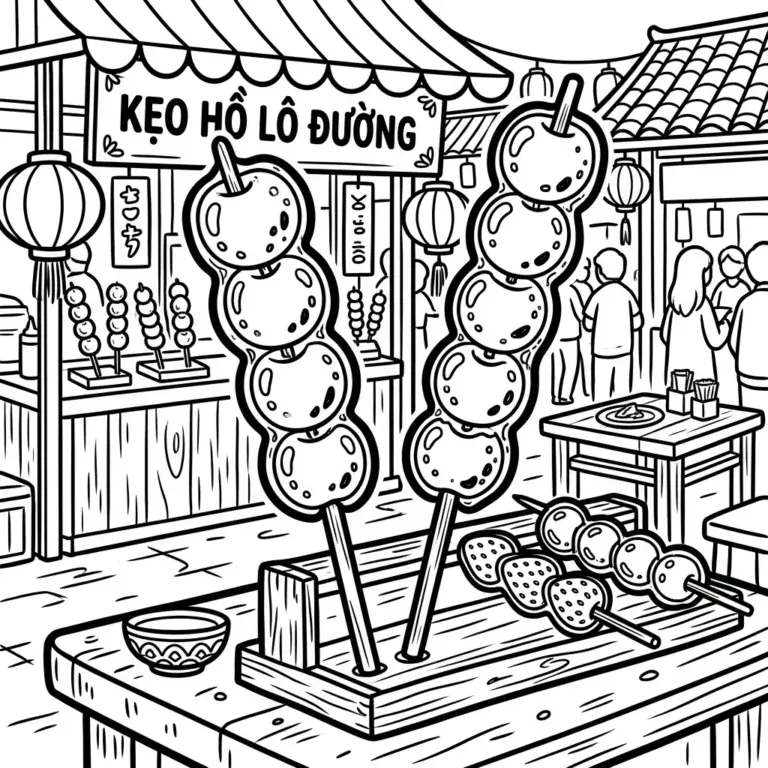 Tranh tô màu Kẹo Hồ Lô