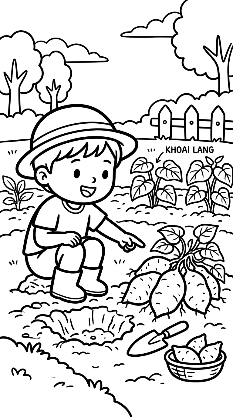 tải hình tô màu Khoai Lang cho bé 4 tuổi