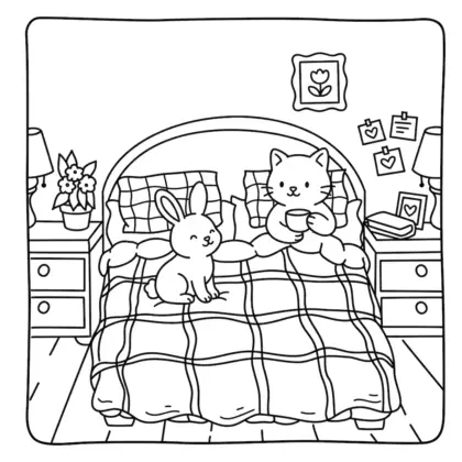 hình tô màu Ngôi Làng Dozy cho bé 3 tuổi