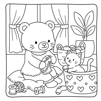 hình tô màu Ngôi Làng Dozy cho bé tải về