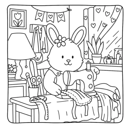 tải hình tô màu Ngôi Làng Dozy cho bé 7 tuổi
