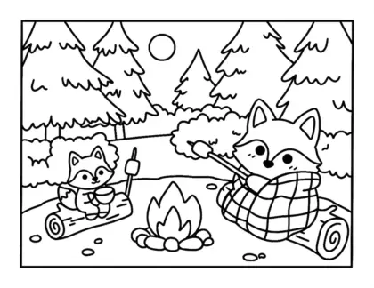 hình tô màu Những Ngày Bình Yên Của Cáo Kawaii pdf