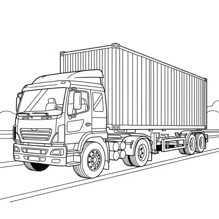 Tranh tô màu Xe Container