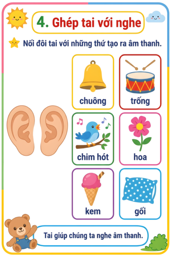 phiếu bài tập ghép tai với nghe