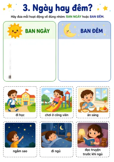 phiếu bài tập ngày hay đêm