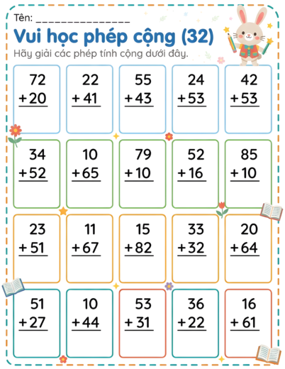 tính tổng phạm vi 100