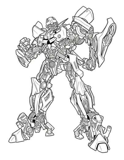 mẫu in hình tô màu tranh tô màu Bumblebee 36 cho bé