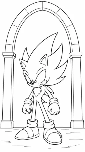 tải tranh tô màu Dark Sonic cho bé chất lượng cao