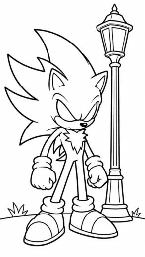 in hình tô màu Dark Sonic cho bé