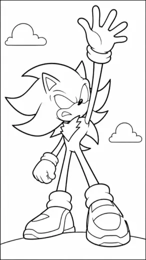 hình tô màu Dark Sonic cho bé tải về
