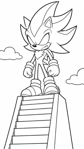 hình tô màu Dark Sonic cho bé 7 tuổi