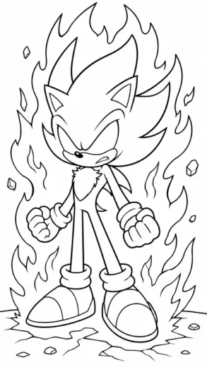 tranh tô màu Dark Sonic cho trẻ em