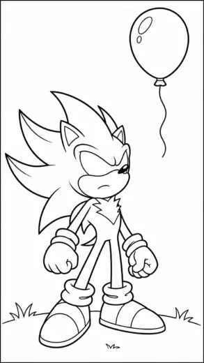 hình tô màu Dark Sonic cho bé 8 tuổi chất lượng cao