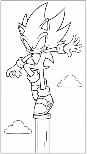 hình tô màu Dark Sonic cho bé 4 tuổi