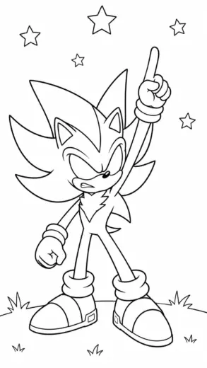tranh tô màu Dark Sonic cho bé 5 tuổi