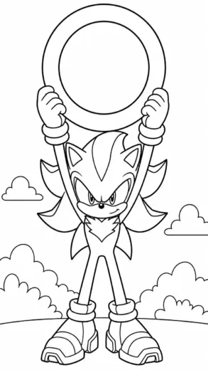 hình tô màu Dark Sonic cho bé tải về