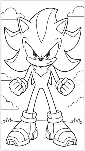 in hình tô màu Dark Sonic cho bé 5 tuổi