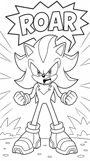 file hình tô màu Dark Sonic cho bé in
