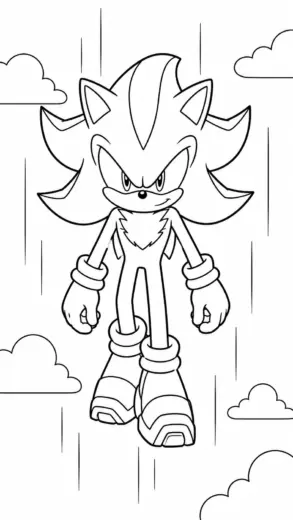 in tranh tô màu Dark Sonic cho bé 7 tuổi