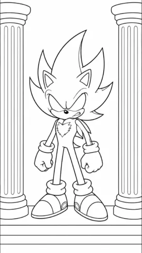 tranh tô màu Dark Sonic cho bé tải chất lượng cao