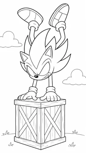 in tranh tô màu Dark Sonic cho bé