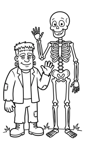 hình tô màu Frankenstein cho bé 5 tuổi